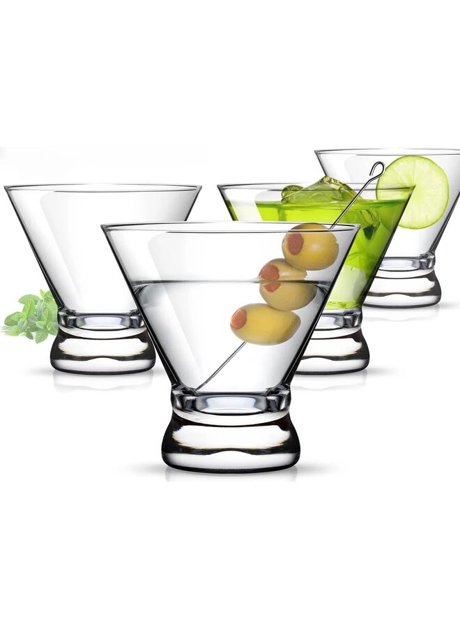 Martini Glasses Set of 4-8oz Stemless Martini Glasses-Set- Bar, Dessert, Wine Glasses Martini Cocktail Glasses - Image 1