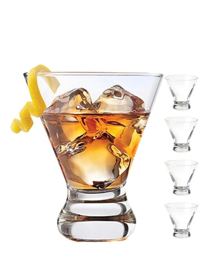 Martini Glasses Set of 4-8oz Stemless Martini Glasses-Set- Bar, Dessert, Wine Glasses Martini Cocktail Glasses - Image 4