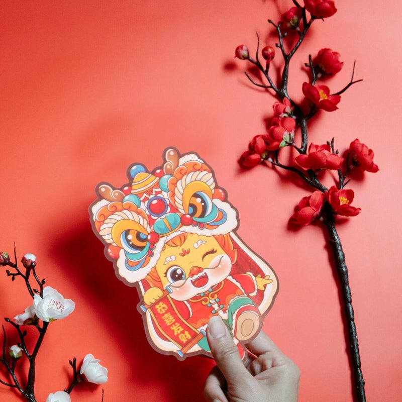 6pcs Chinese Red Envelopes Dragon Design for Lunar New Year Wedding Birthday Money Gift - Image 3
