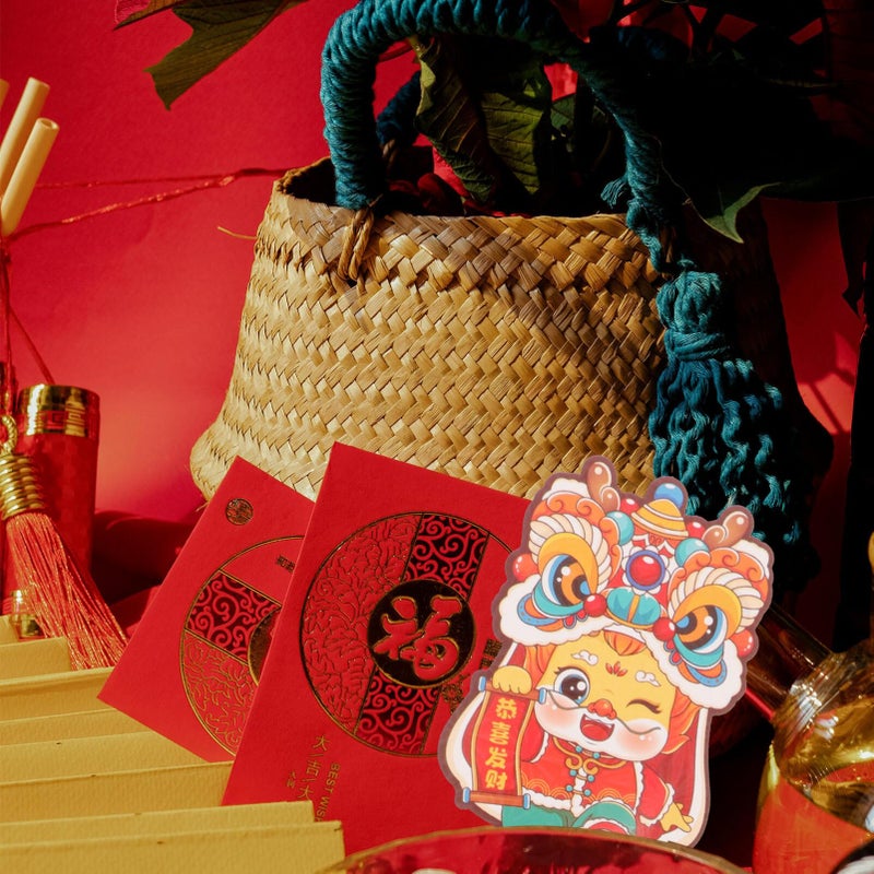 6pcs Chinese Red Envelopes Dragon Design for Lunar New Year Wedding Birthday Money Gift - Image 4