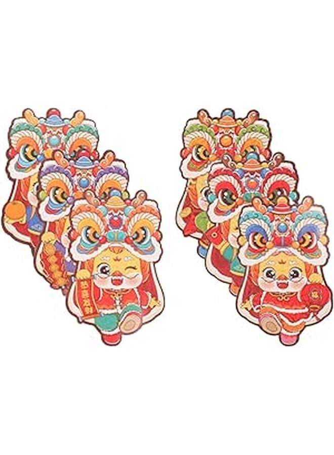 6pcs Chinese Red Envelopes Dragon Design for Lunar New Year Wedding Birthday Money Gift - Image 1