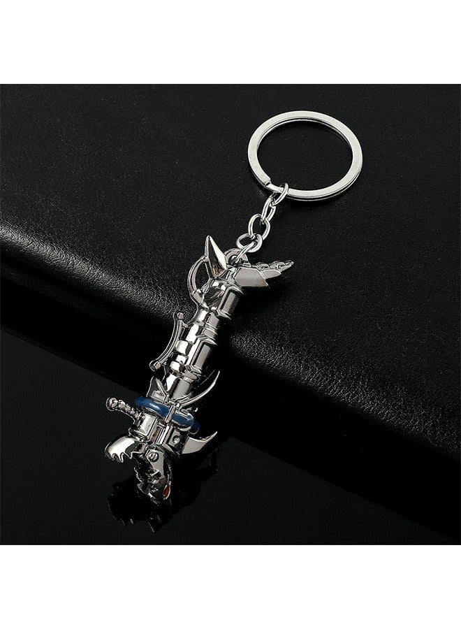 2Pcs Jinx Fishbones Blaster Keychains, League of Legends Arcane Jinx Fishbones Blaster Model Metal Pendant Keyring Ornaments - Image 4