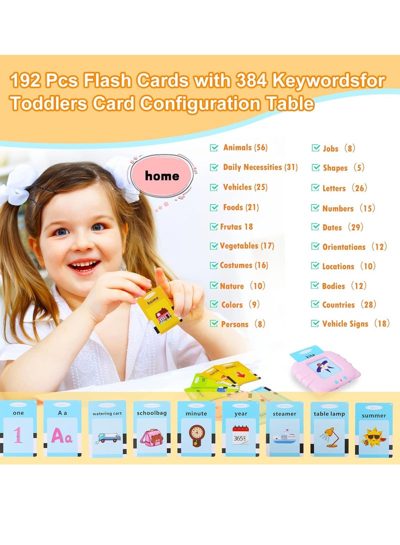 Talking Flash Cards Educational Toys For Toddlers 1-6 Years, Arabic And British English, 224 Words=112 Cards, Audio Learning Games, Preschool E-Learning Resource, Birthday Gifts For Kids - Image 2