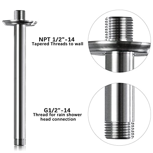 Anpean 8 Inch Shower Arm and Flange Brushed Nickel, Ceiling Mounted Shower Arm for Rain Shower Head - Image 4