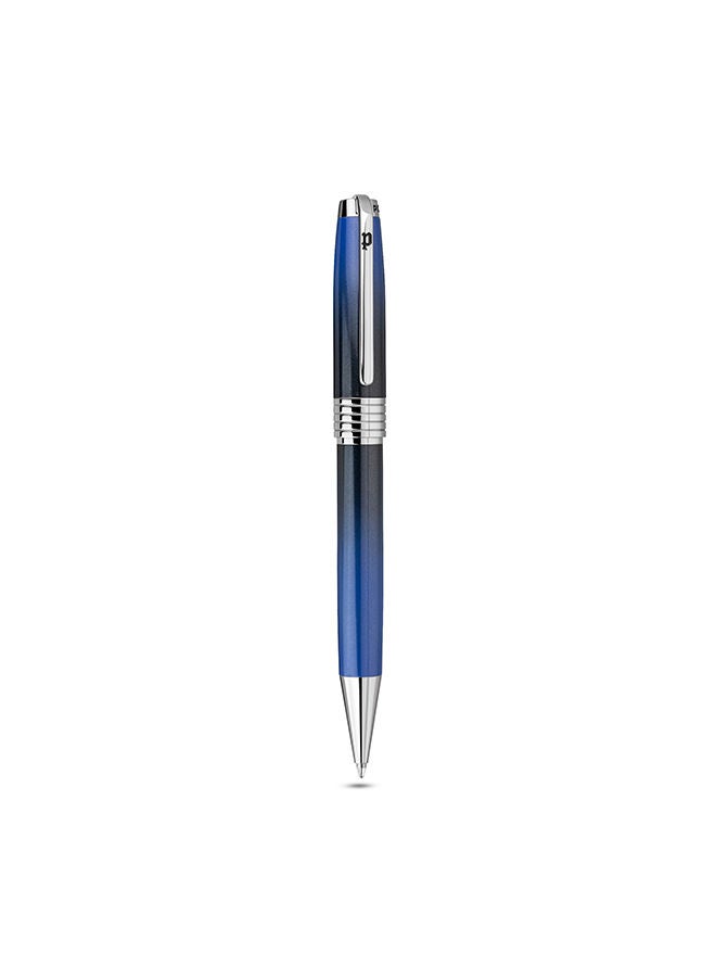 POLICE Lithos Black Blue with Silver Trims Pen for Men Blue Ink - Image 1