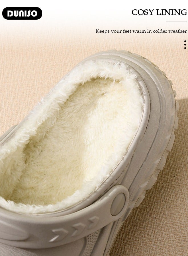 DUNISO نعال منزلية للرجال والنساء، أحذية مريحة قابلة للغسل، أحذية دافئة عصرية بsole سميك، نعال منزلية فuzzy مريحة، أحذية منزلية خفيفة الوزن غير قابلة للانزلاق للاستخدام الداخلي والخارجي المريح - Image 2