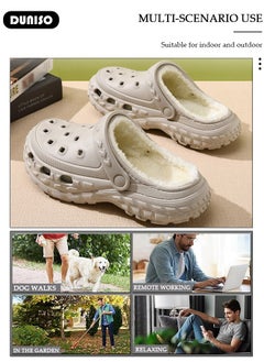 DUNISO House Slippers for Men and Women,Washable Lined Clogs, Fashion Warm Shoes with Thick Sole, Comfortable Home Fuzzy Slippers, Lightweight Non Slip House Shoes For Cozy Indoor Outdoor  - Image 3