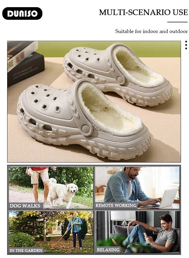 DUNISO نعال منزلية للرجال والنساء، أحذية مريحة قابلة للغسل، أحذية دافئة عصرية بsole سميك، نعال منزلية فuzzy مريحة، أحذية منزلية خفيفة الوزن غير قابلة للانزلاق للاستخدام الداخلي والخارجي المريح - Image 3