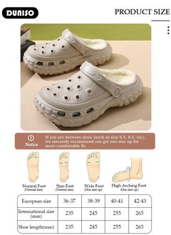 DUNISO House Slippers for Men and Women,Washable Lined Clogs, Fashion Warm Shoes with Thick Sole, Comfortable Home Fuzzy Slippers, Lightweight Non Slip House Shoes For Cozy Indoor Outdoor  - Image 4