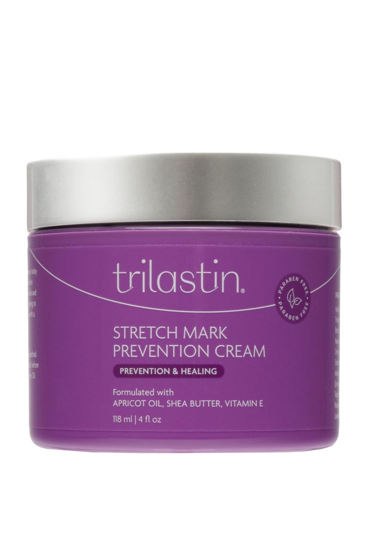TriLASTIN Stretch Mark Prevention cream formulated with Apricot oil,Shea Butter,Vitamin E 4fl oz 118ml