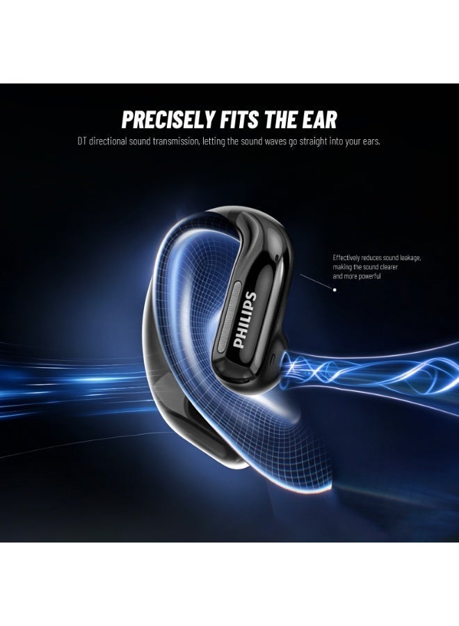 Philips TAQ2720, Earphone,True Open Ear Headphones,True Wireless Earbuds, Ear Hooks,Ultra-long Playtime, IP67 Water and Dust Proof with ANC,AI Call Noise Reduction,Sterling Sound, Secure Fit and Comfort, For Sports, Work Black - Image 4