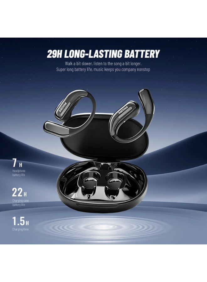 Philips TAQ2720, Earphone,True Open Ear Headphones,True Wireless Earbuds, Ear Hooks,Ultra-long Playtime, IP67 Water and Dust Proof with ANC,AI Call Noise Reduction,Sterling Sound, Secure Fit and Comfort, For Sports, Work Black - Image 3