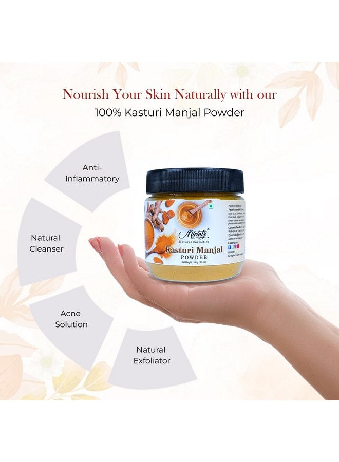 Mirintz 100% Natural Kasturi Manjal Powder | (100 gms) Pure Wild Turmeric Powder for Cosmetics & Skincare | Curcuma Aromatica Face Scrub Exfoliator | Amba Haldi for Soap, Face Mask, Face Powder Makeup - Image 3