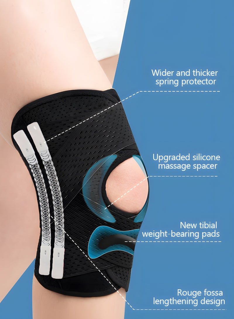 GROIC Knee Brace with Patella Gel Pad  Side Stabilizers Adjustable Knee Support for Meniscus Tear, Arthritis Joint Pain Injury Recovery Breathable Adjustable Compression Knee Support Braces - Image 2