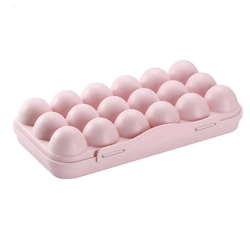 GNOLY GNOLY 18 Grids Egg Tray Holder Shockproof Storage Box Refrigerator Crisper Container Home Storage Box Egg Kitchen Organization Case 18 grid Egg Box Pink  - Image 1