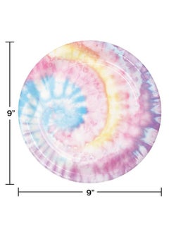 CREATIVE CONVERTING Tie Dye Party Paper Plates 24 Ct  - Image 3