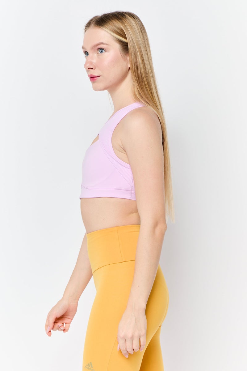 Adidas Women Lightly Padded Solid Training Sport Bra, Pink - Image 3