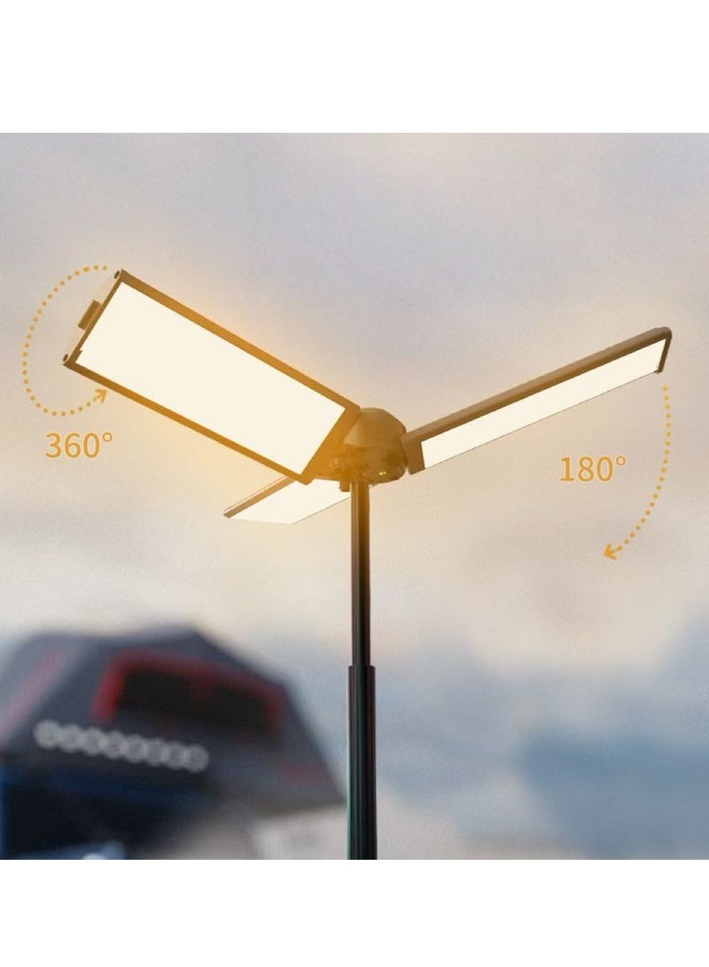 أضواء التخييم في الهواء الطلق LED ضوء العمل المصباح القابل لإعادة الشحن مع الوقوف التلسكوبي 3 أوضاع الإضاءة. رؤوس ضوء LED القابلة للتعديل للتخييم والمشي لمسافات طويلة وصيد الأسماك والمنزل - Image 4