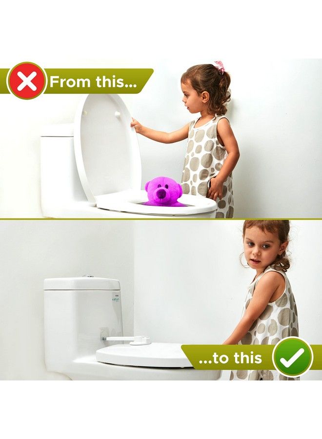 Wappa Baby Toilet Locks Baby Proof (2 Pack) Ideal Child Proof Toilet Lid Lock With Arm No Tools Needed Easy Installation With 3M Adhesive Top Safety Toilet Seat Lock Fits Most Toilets White - Image 3