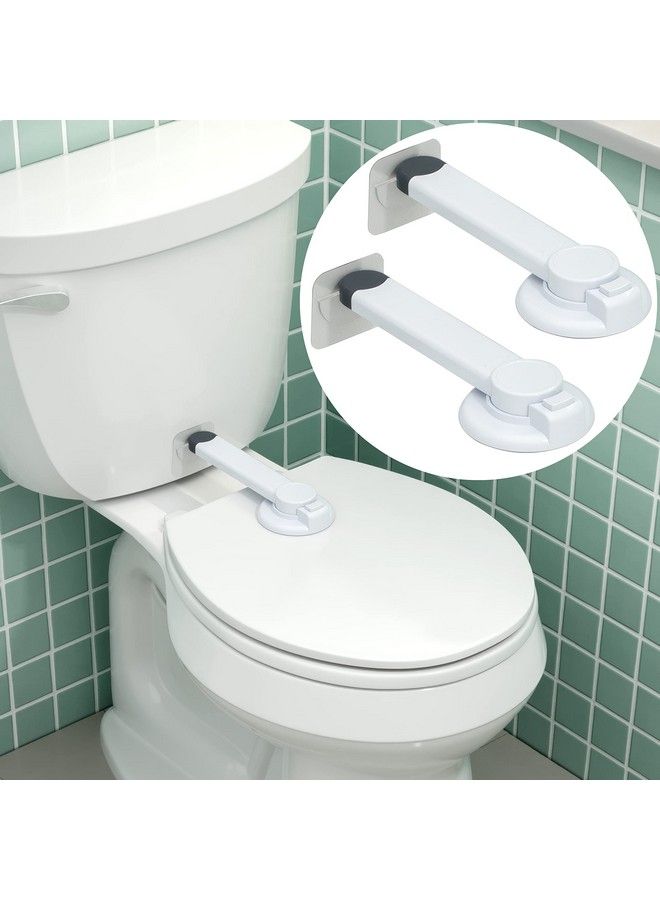 Wappa Baby Toilet Locks Baby Proof (2 Pack) Ideal Child Proof Toilet Lid Lock With Arm No Tools Needed Easy Installation With 3M Adhesive Top Safety Toilet Seat Lock Fits Most Toilets White - Image 1