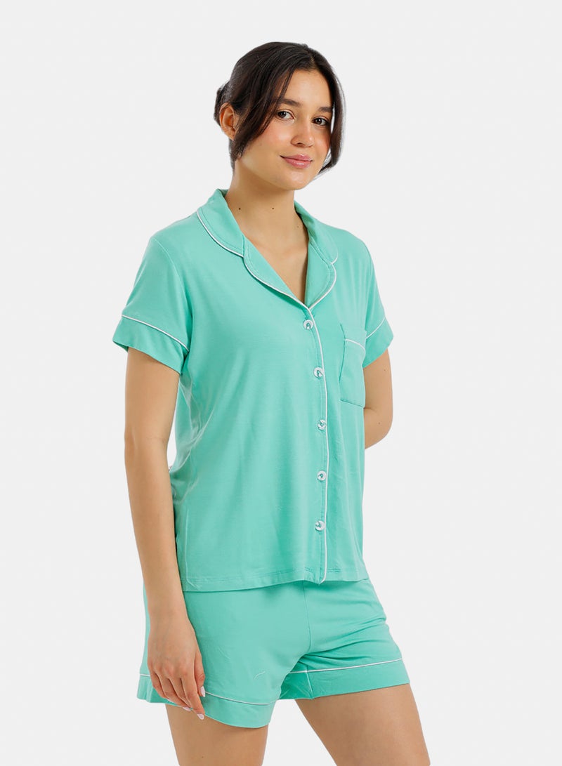 Carina Piped Short Pyjama Set - Image 2