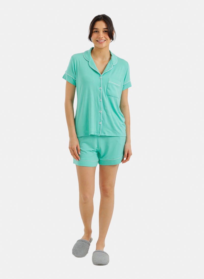 Carina Piped Short Pyjama Set - Image 1