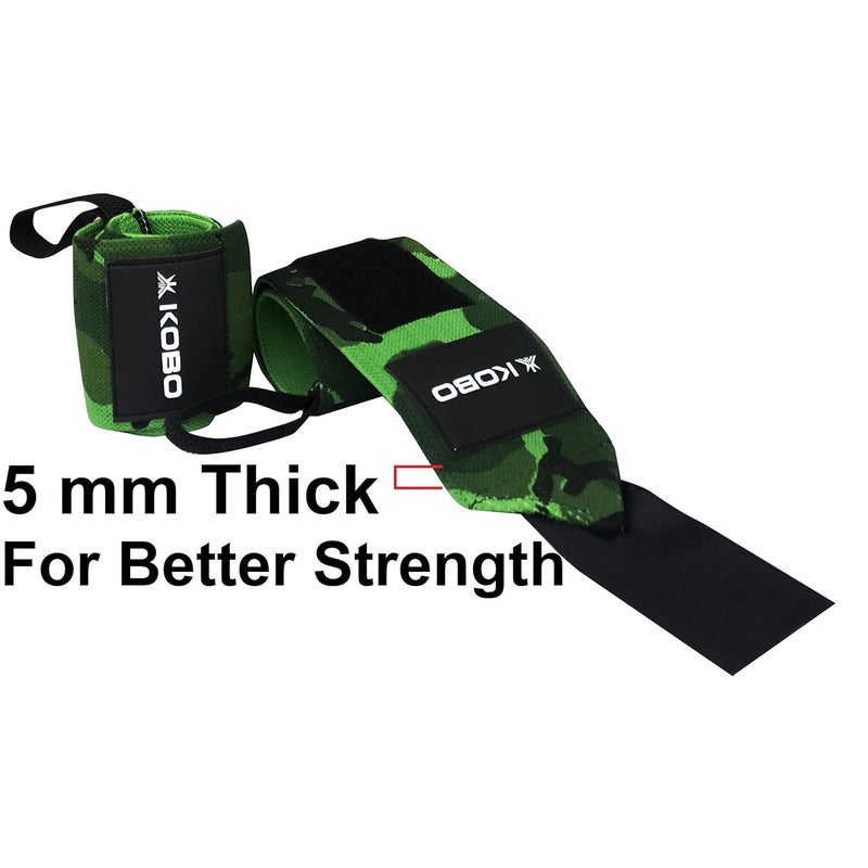 Kobo Camouflage Grey Wrist Wraps with Thumb Loop - Professional Wrist Support Braces for Men & Women - Weight Lifting Cross Fitnesspowerliftingstrength Training - Image 5