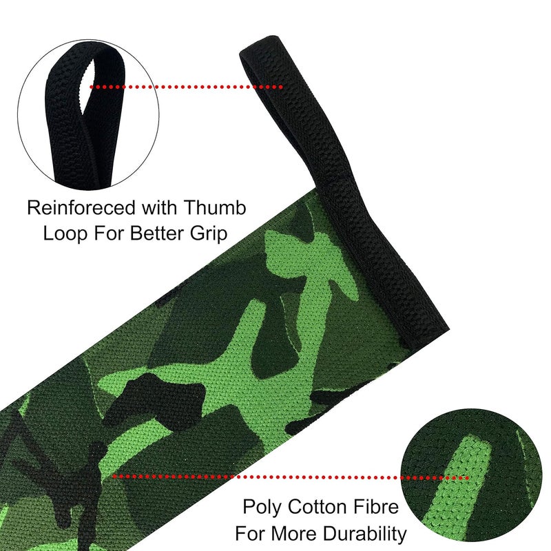 Kobo Camouflage Grey Wrist Wraps with Thumb Loop - Professional Wrist Support Braces for Men & Women - Weight Lifting Cross Fitnesspowerliftingstrength Training - Image 4