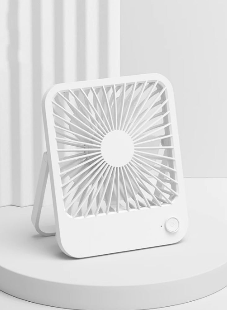 Desktop Small Fan, Ultra Quiet, Mini Portable, High Wind Power, Portable, Handheld, Foldable White 2000mAh - Image 1