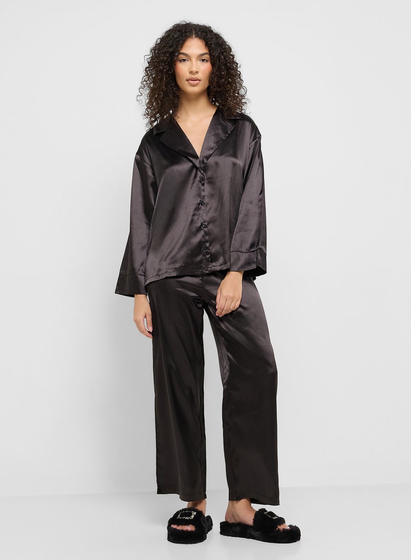Ginger Satin Down Shirt & Pyjama Set  - Image 5