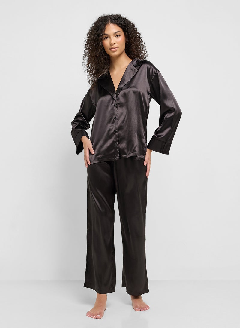 Ginger Satin Down Shirt & Pyjama Set  - Image 1