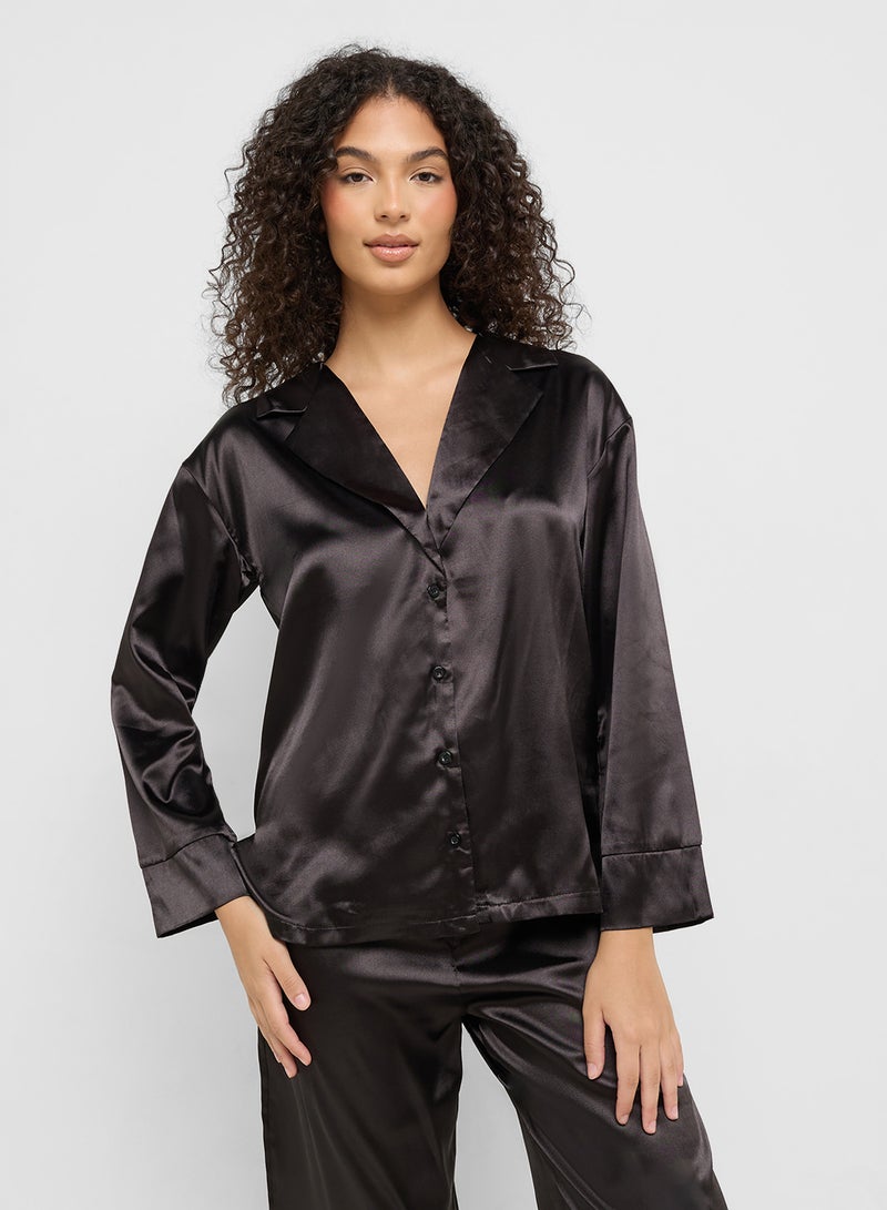 Ginger Satin Down Shirt & Pyjama Set  - Image 4