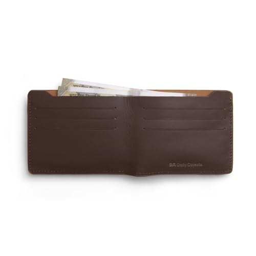 DailyObjects Stylish Tan Genuine Leather Men’s Bi-Fold Wallet with Multiple Card Holders|Cash Section|Durable Classic Design| Everyday Organizer for Securely Carrying Money| Cards| IDs| and Essentials - Image 2