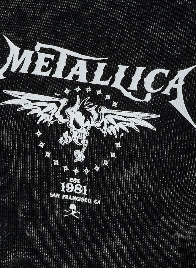 اس بي كاركترز Cotton T-shirt with Metallica Print