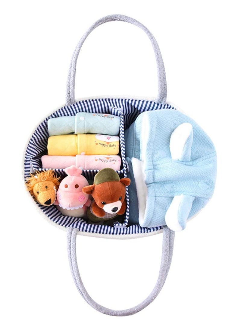 OASIS DESERT Diaper Stackers, 2 in 1 Baby Diaper Caddy Organizer, 100% Cotton Rope Diaper Storage Basket, Nursery Diaper Organizer for Newborn Boys Girls  - Image 3
