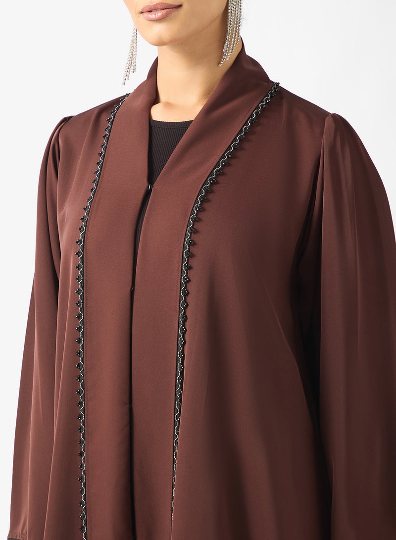 خزانة عباية بياقة شال وشيلة - Image 3