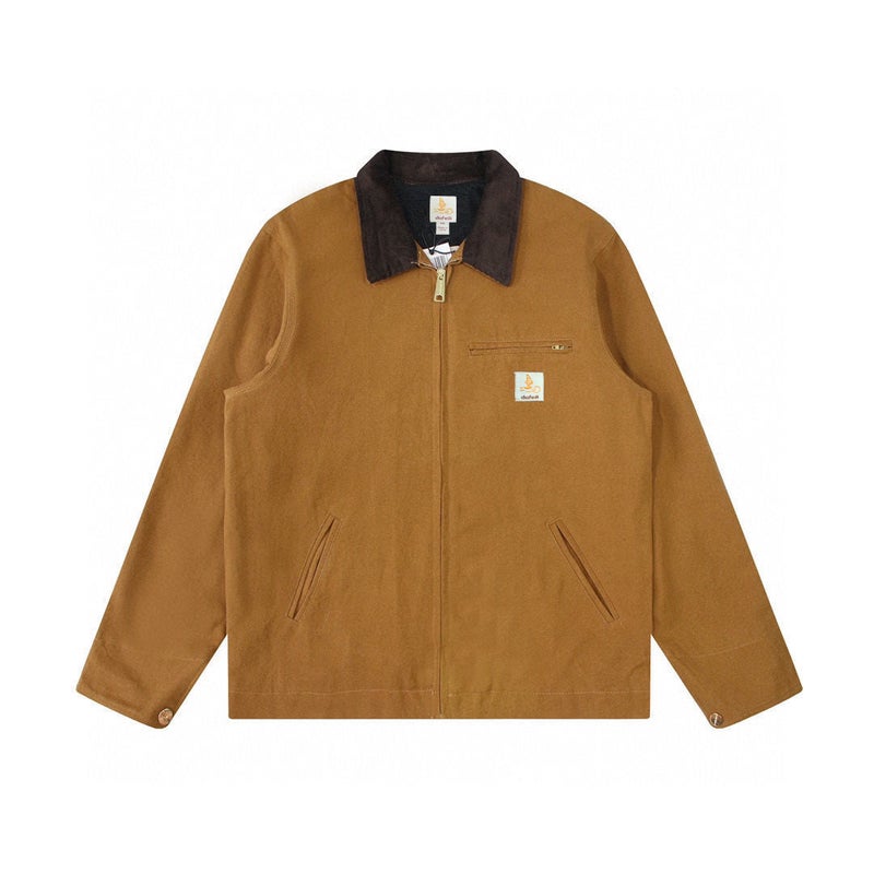 2024 Spring and Summer Detroit Jacket American Work Canvas Vintage vintageJ001 Hunting Autumn Jacket for Men earthy yellow  - Image 1