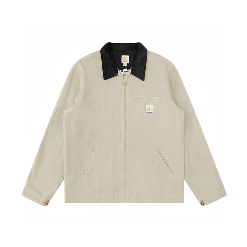2024 Spring and Summer Detroit Jacket American Work Canvas Vintage vintageJ001 Hunting Autumn Jacket for Men earthy yellow  - Image 4