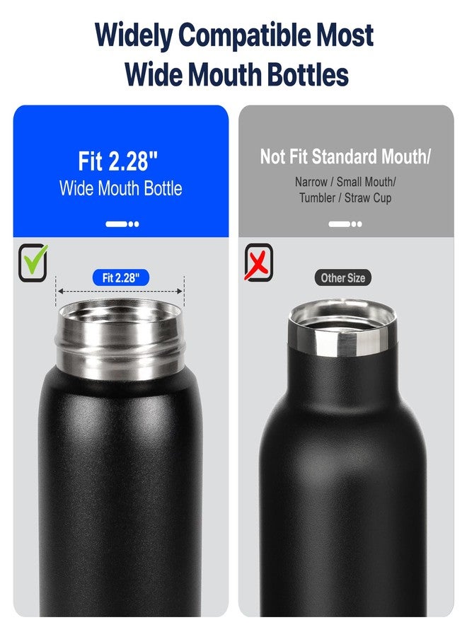 Dollform Replacement Straw and Spout Lid Compatible with Hydro Flask Wide Mouth Water Bottle, Top Lids with Straw for Hydroflask, Leak-Proof & BPA-Free Water Bottle Lid for Hydroflask 32 40 64 oz Bottle (3Pcs) - Image 2