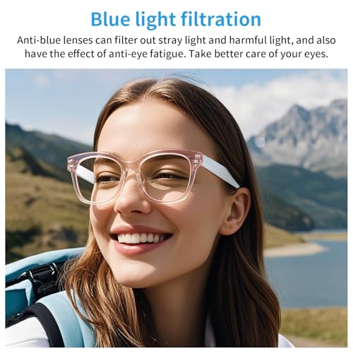 Tulbeys Smart Glasses for Women, AI Translation Bluetooth Glasses, Real-Time Translator, Open Ear Blue Light Filtering Lenses, Supports 160+ Languages, Language Translator for Traveling Learning - Image 5