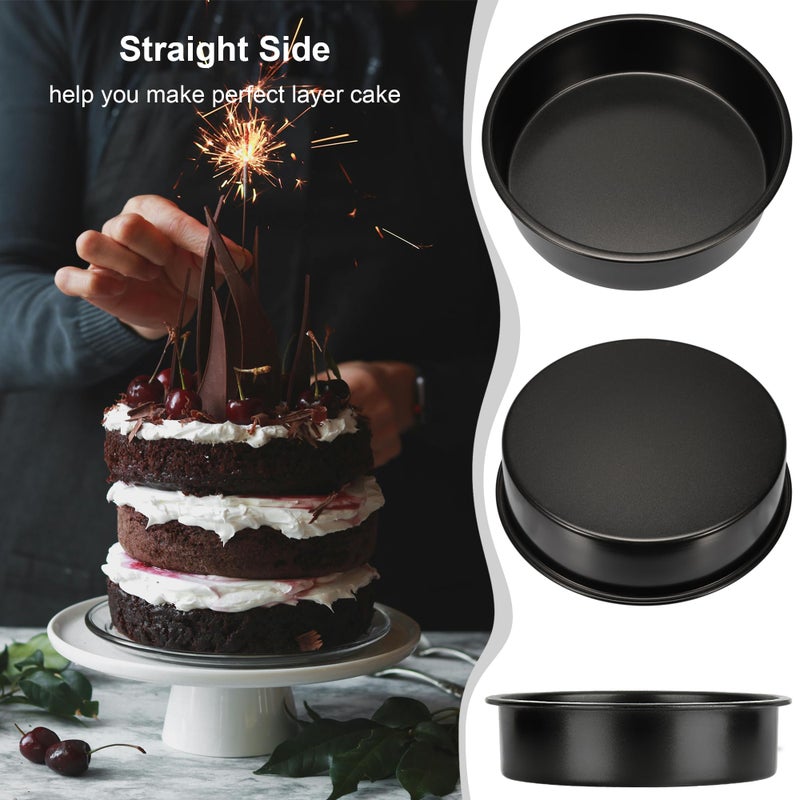 AWTBDP 8 Inch Cake Pan Set of 3, Nonstick Baking Pans Set with 100PCS Pre-cut Parchment Paper for Layer Cakes, Durable Round Cake Pans Sets for Baking for Birthday Christmas, Dishwasher Safe - Image 5