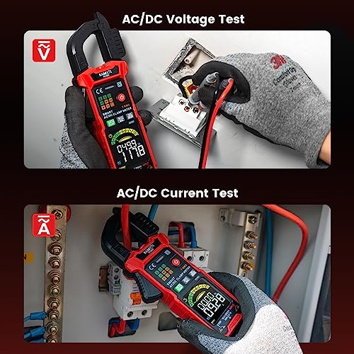 KAIWEETS Smart Digital Clamp Meter with D-Shaped Jaws, Clamp Multimeter with Inrush Current Function, Auto-ranging Amp Meter Built-in HD Color Screen, Measures AC/DC Current Voltage Temperature NCV - Image 4