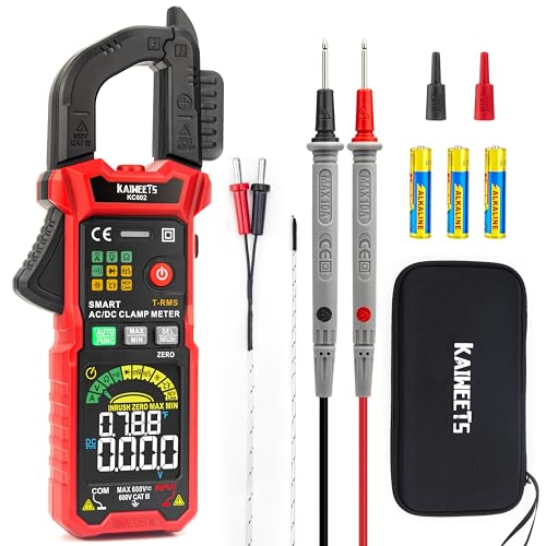 KAIWEETS Smart Digital Clamp Meter with D-Shaped Jaws, Clamp Multimeter with Inrush Current Function, Auto-ranging Amp Meter Built-in HD Color Screen, Measures AC/DC Current Voltage Temperature NCV - Image 1