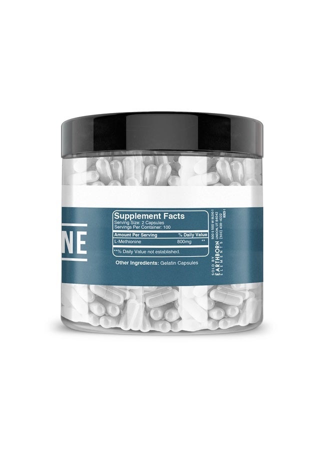 earthborn elements L-Methionine 200 Capsules, Pure & Undiluted, No Additives - Image 4