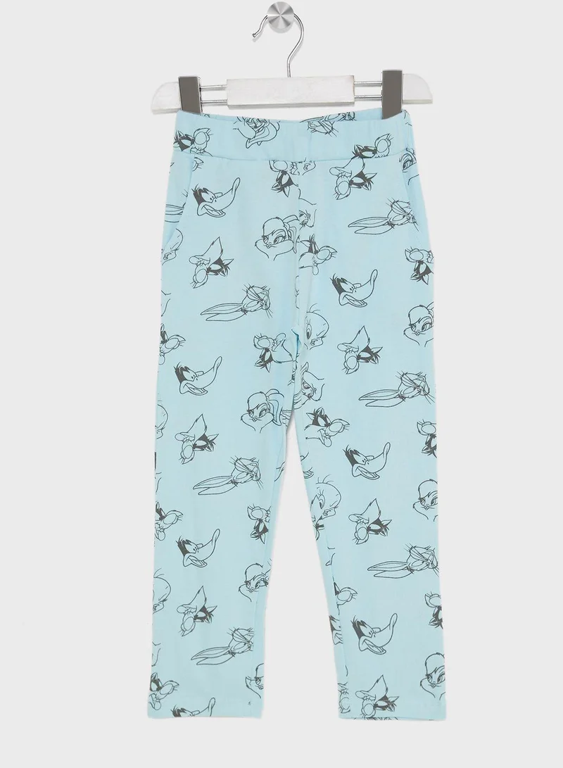 فان مانيا Kids Looney Tunes Printed T-Shirt & Pyjama Set