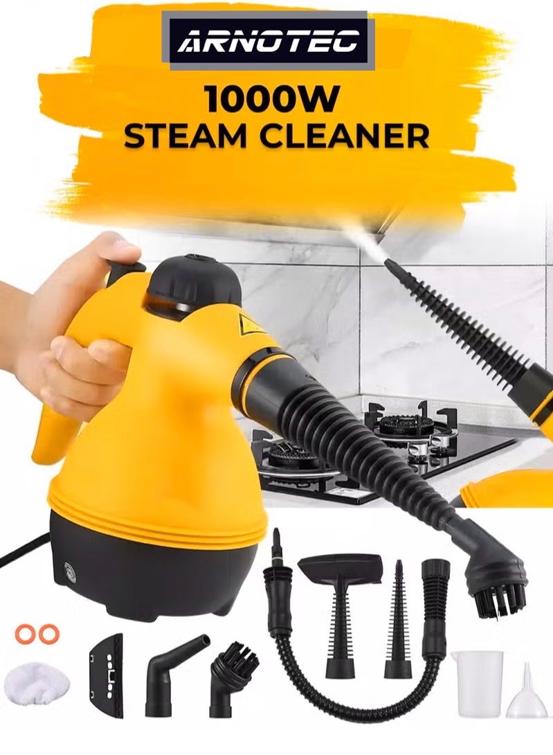 ARNOTEC Portable Handheld Steam Cleaner 1000w Multifunctional High Temperature With 9 Pieces Accessories Suitable For Kitchen Sofa Bathroom Window - Image 1
