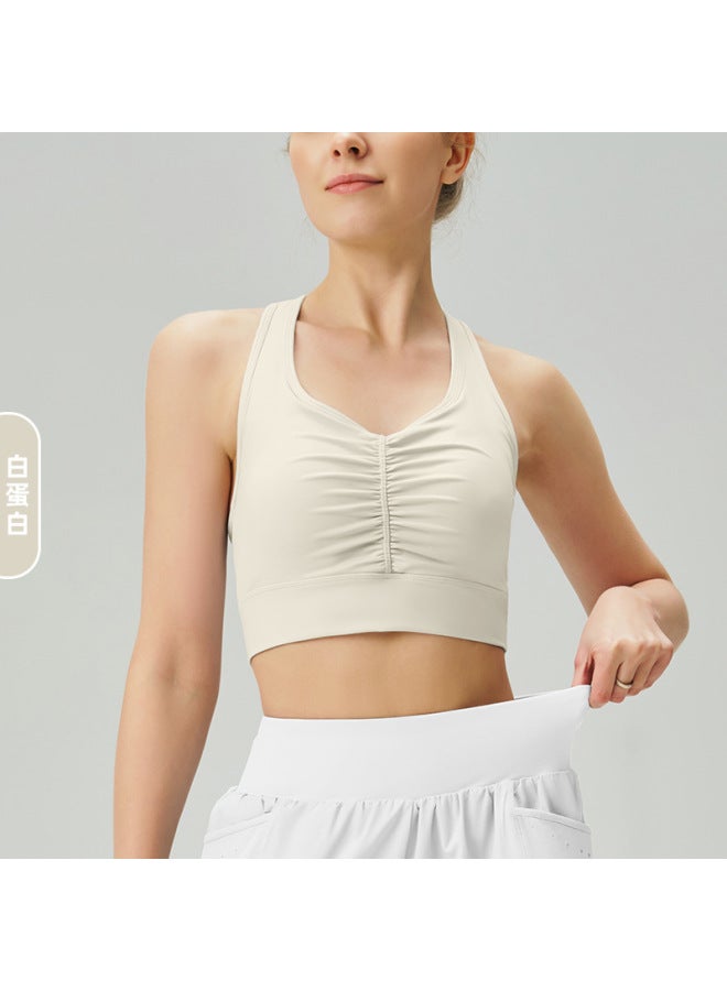 New Wrinkle-fixed Cup Yoga Bra For Women, Shock-absorbing Barely-there Fitness Bra, Cross-back Design Yoga Underwear
