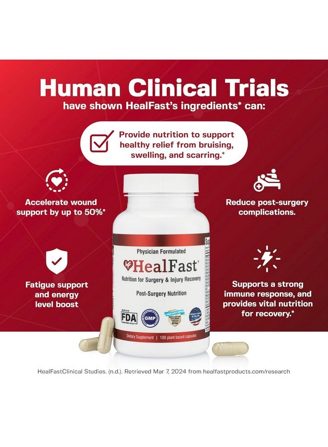 هيل فاست مكمل HealFast للتعافي بعد الجراحة والإصابات (بعد العملية) - يدعم تحسين الشفاء بعد الجراحة والجروح وعلاج الندبات والكدمات - مستلزمات ما بعد جراحة BBL - Image 3