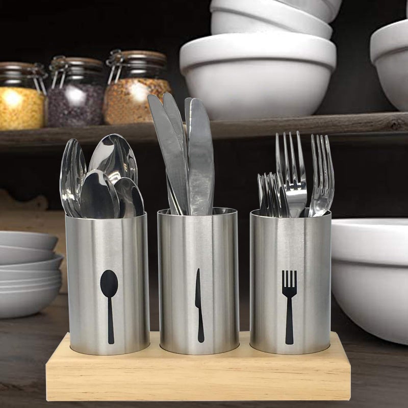 Wskc 4Pc Flatware Caddy Holder Stainless Steel - Image 2