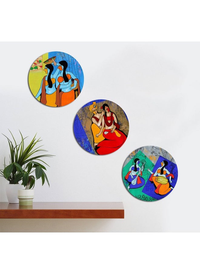 KARTIK KARTIK™ Digital (Women) Print 3 Panel Wall Decor Wall Art Painting for Home, Office Gift (11 x 11 inches)  - Image 1